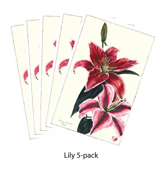 Note Card - Lily 5-pack